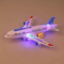 Elektrinis lėktuvas su muzika, šviesomis ir garsais - A380 žaislinis lėktuvas su šviesomis ir keleiviais