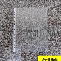 Saintbile A4 11-Hole Transparent Loose-Leaf File Pockets