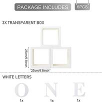 6pcs/set 25cm Transparent Balloon Boxes+ONE Letters, 1st Birthday Baptism Party Decoration Gift Box Baby Shower Decor