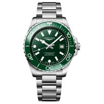 LONGINES Concas nardymo serijos automatinis mechaninis laikrodis 300 metrų atsparumas vandeniui 42 mm žalias ciferblatas nerūdijančio plieno ir keramikos korpusas L3.788.4.06.6 žalia