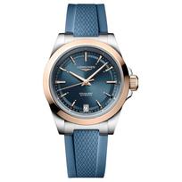 LONGINES Concas series automatic mechanical movement 100 meters waterproof women's 34mm blue dial stainless steel case rubber strap L3.430.5.92.9 mėlyna