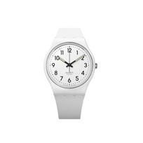 SWATCH Kvarcinis Mechanizmas Atsparus Vandeniui 30 Metrų Unisex Šveicariškas Laikrodis 39.2mm Baltas Ciferblatas Biologinės Kilmės Medžiagos Korpusas Silikoninė Apyrankė SO28W107-S14 kvarcas