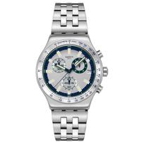 SWATCH Essentials serijos Kvarcinis mechanizmas Atsparus vandeniui iki 30 metrų Unisex Šveicariškas laikrodis 43 mm Pilkas ciferblatas Nerūdijančio plieno apyrankė YVS539G pilka spalva