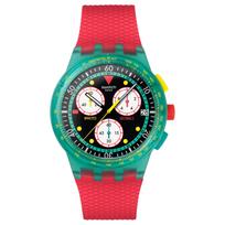 SWATCH Neon serijos Kvarcinis mechanizmas Atsparus vandeniui iki 30 metrų Vyriškas laikrodis Šveicariškas laikrodis 42mm Juodas ciferblatas Polimerinis korpusas Silikoninė apyrankė SUSG409 juoda