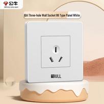 BULL 10A 3-Hole Recessed Wall Socket, 86-Type
