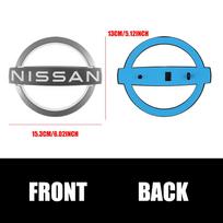 BYRDVE1 For Nissan Qashqai J10 Tiida Leaf Versa Sentra X-trail 3D ABS Car Front Emblem Rear Trunk Badge Steering Wheel Sticker Valve Cap grey white&1pcs