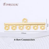 18K Gold Plated 6 Holes Multi Strand Clasp,6 Rows Layered Necklace Connector For DIY Jewelry Making Findings Accessories 2 pieces