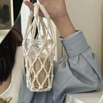 Practical Woven Water Bottle Bags Hollow Out Net Bag Cup Cover Portable Carrying Bag balta