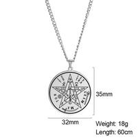 Dawapara Tetragrammaton Pentagram Necklaces Witches Knot Pendant Wiccan Protection Amulet Stainless Steel Jewelry