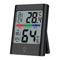Magnetic Thermometer Hygrometer Backlight Temperature and Humidity Monitor Large Screen Home Humidity Meter for Home Office