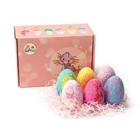 6 Pcs Dinosaur Egg Bath Bombs – Sea Salt Ingredients & Surprise Toy – for Colorful Bubble Bath Fizzies mėlyna