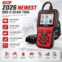 Obd2 Scanner Diagnostic Tool - Complete engine code reader, input/management preparation, voltage test and erase capabilities raudona