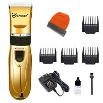 Langba High Power Rechargeable Pet Hair Trimmer for Dogs & Cashmere Goats Toolbox with Dual Blades black
