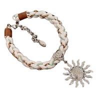 Exaggerated Rope Weave Choker Charm Ethnic Style Necklace Sunflower Pendant Necklace  Holiday sidabras