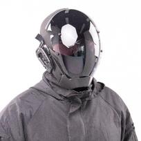 Cyberpunk Helovino šviečianti roboto kaukė – Viso veido Cosplay galvos apdangalas Comic Con black