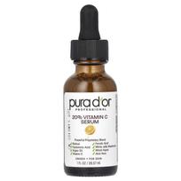 Pura D'or, Profesionalus, 20% vitamino C serumas, 1 fl oz (29.57 ml)