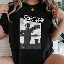 Vintage 80s Sonic Youth Bad Moon Rising Tour Charcoal Unisex T-shirt Tops Tees Unisex WA490 3XL