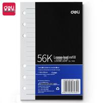 Deli A6 6-Hole Loose-Leaf Notebook Refill Paper, 90 Sheets, 5-Pack