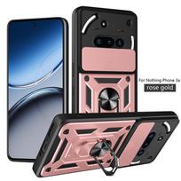 For Nothing Phone 3A Camera Lens Protective Armor Shockproof Magnetic Holder Ring Back Cover For Nothing Phone 3A Phone Cases For Nothing Phone 3A rožinė