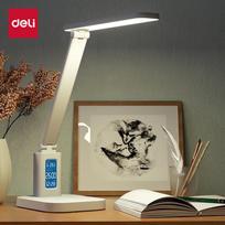 Deli LED Folding Desk Lamp with Alarm, Time, Temp, Date Display One Size balta