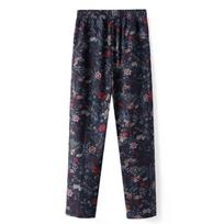 9XL Plus Size Grandma Pants Elastic Waist Loose Flower Pants Middle-aged and Elderly Women's Pants Plus Velvet Thick Pants Spring Autumn Thin Pants XL