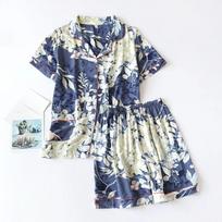 Summer New Ladies Viscose Pajama Set Short-sleeved Shorts Thin Section Home Service Loose Large Size Two Piece Set Plus Size M