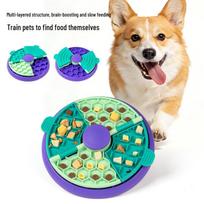 Pet Slow Feeder Dog Bowl - Anti-Choking Rotating Maze Puzzle Plate 21*4.5CM
