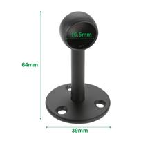 2Pcs Black Steel Closet Pole Socket Brackets Wardrobe Rod Brackets Curtain Rod End Supports Flange Rod Holder 16/19/22/25/32mm (as the picture,as the picture)