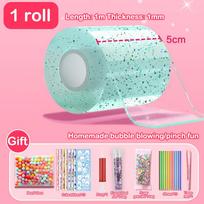 [CL]Making Blowable Bubble Tape Double-sided Adhesive Reusable Color DIY Craft Pinch Toy Non-marking High Sticky Nano Tape[CL] žalia