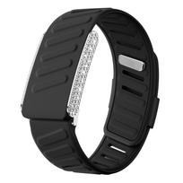Diamond-Embedded Strap For WHOOP 5.0 Silicone Sport Strap Casual Wristband with Full-Diamond Bright Silver Metal U-Frame for WHOOP 5.0 ECG-MG Band WHOOP 5.0 juoda