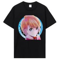 Oshi No Ko Japonijos Anime Marškinėliai Mielas Ai Ruby Ir Aqua Marškinėlis Moterims Unisex Medvilninis Marškinėlis Tee Kawaii Laisvalaikio Marškinėliai Harajuku Gatvės Stilius L