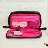 Black Mini Make Up Bag For Female Designer Travel Nylon Storage Bag For Girl Fashion Daily Doule Zipper Small Cosmetic Bags black