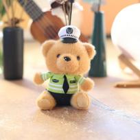 Mielas Mielas Eismo Policijos Meškiukas Pakabukas Pliušiniai Žaislai Gaisrinės Policijos Panda Krepšio Pakabinamas Raktų Pakabukas Lėlė 14Cm