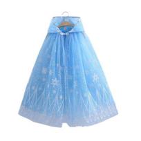 Princesės apsiausto kostiumas vaikams su gobtuvu apsiaustas pasipuošimui mėlyna tinklelio dekoracija vakarėliai cosplay gray