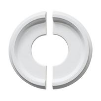 Plastikinis lubų dangtelis 25cm išorinis 10cm vidinis skersmuo, skeltas tipas, plokštelė laidų slėpimui ir dekorui pagerinti balta