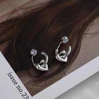 Heart Mosquito Coil Ear Clip Without Ear Hole Metallic Creative Design Simple Heart-Shaped Detachable Earrings Women Jewelry