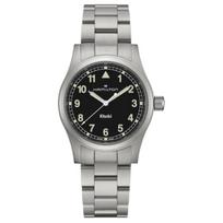 HAMILTON Khaki Field Series Quartz Movement 50 Meters Waterproof Unisex Swiss Watch 38mm Black Dial Stainless Steel Strap h69401130 juoda