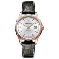 HAMILTON Jazz Master Serija Automatinis Mechaninis Laikrodis 50 Metrų Vandeniui Atsparus 40mm Baltas Ciferblatas Nerūdijančio Plieno Korpusas Karvės Odos Dirželis H32645555 balta