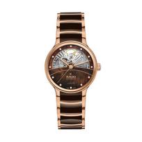 RADO Radar Crystal Series Automatic Mechanical Movement 50 Meters Waterproof 35mm Brown Dial Stainless Steel Case Stainless Steel Strap R30029902 ruda
