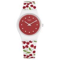 SWATCH quartz movement 30 meters waterproof women's watch Swiss watch 25mm red dial plastic case silicone strap LW167 kvarcas