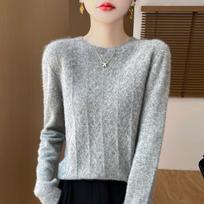 Moterų kašmyro megztinis Qinghe Cashmere 30% kašmyro 70% vilnos Rudens ir žiemos kašmyro megztinis minkštas ir šiltas XL