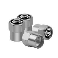 CNENFU1 For Nissan X-trail Qashqai Note Juke Sentra Leaf Aluminum Car Tire Valve Caps With Car Badge Keyring Keychain Set Of Accessories sidabras