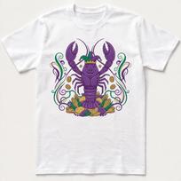 Mardi Gras Crawfish Jester Hat Lobster Boil Funny Retro Graphic Tee Gift S įvairiaspalvis