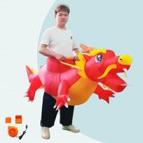 Halloween Dinosaur Inflatable Costume - Ride-On Cosplay Outfit for Carnivals and Parties S (80-120 cm)
