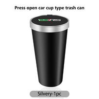 Car Trash Can Mini Waterproof Storage Cup Holder Garbage Bin Lid Accessories For Skoda Octavia A5 A7 RS Fabia Superb Rapid Karoq gray