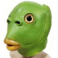 Douyin Green Fishman Mermaid Latex Prank Mask - Funny Monster Fish Headgear