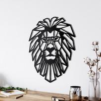 Metalinis liūto galvos dekoras, Metalinis sienų dekoras, Gyvūnų menas, Sieninis pakabinamas, Namų svetainės sienų menas, Interjero dekoracija, Liūto galvos ženklas 15"W x 18"H / 38x45cm juoda