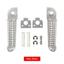 1Pora motociklo kojų atramos pėdų kaiščiai Galiniai priekiniai aliuminio sidabriniai Yamaha YZF R1 2002-2020 R6 2003-2020 YZF R6S R1M priedai Rear Silver white