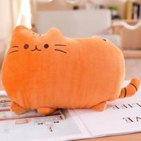 Kawaii Katės pliušinė pagalvė kačiukas pagalvėlė minkšti spalvingi pliušiniai žaislai pilka rožinė balta pliušinė lėlė namų apyvokos reikmenys dovanos merginai 25cm oranžinė