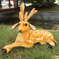Didelis pliušinis žaislas Gyvas elnio žaislas Lėlė vaikams Mokymo priemonė Žaislas Vaikų gimtadienio dovana Imitacinis dėmėtojo elnio modelis 30cm elnias